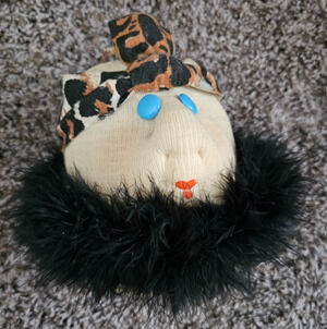 Vintage 1981 Gurze Designs Artist Made Plush Soft Sculpture Doll Head Rare